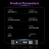 2026 Latest HS89 PRO 15 Smart Set‑Top‑Box, Rockchip RK3539 Quad‑Core, Android 14, 4GB RAM 32GB ROM, Dual‑Band WiFi 6, Bluetooth, 4K UHD With Bluetooth Remote‑Control Streaming Player