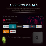 Android TV 14 Smart TV Box, Rockchip RK3518 Quad‑Core Cortex‑A53, Mali‑450 MP2, 4K@60fps HDR HDMI2.0, Dual‑Band WiFi Bluetooth5.4 KODI 18.1 Media Player