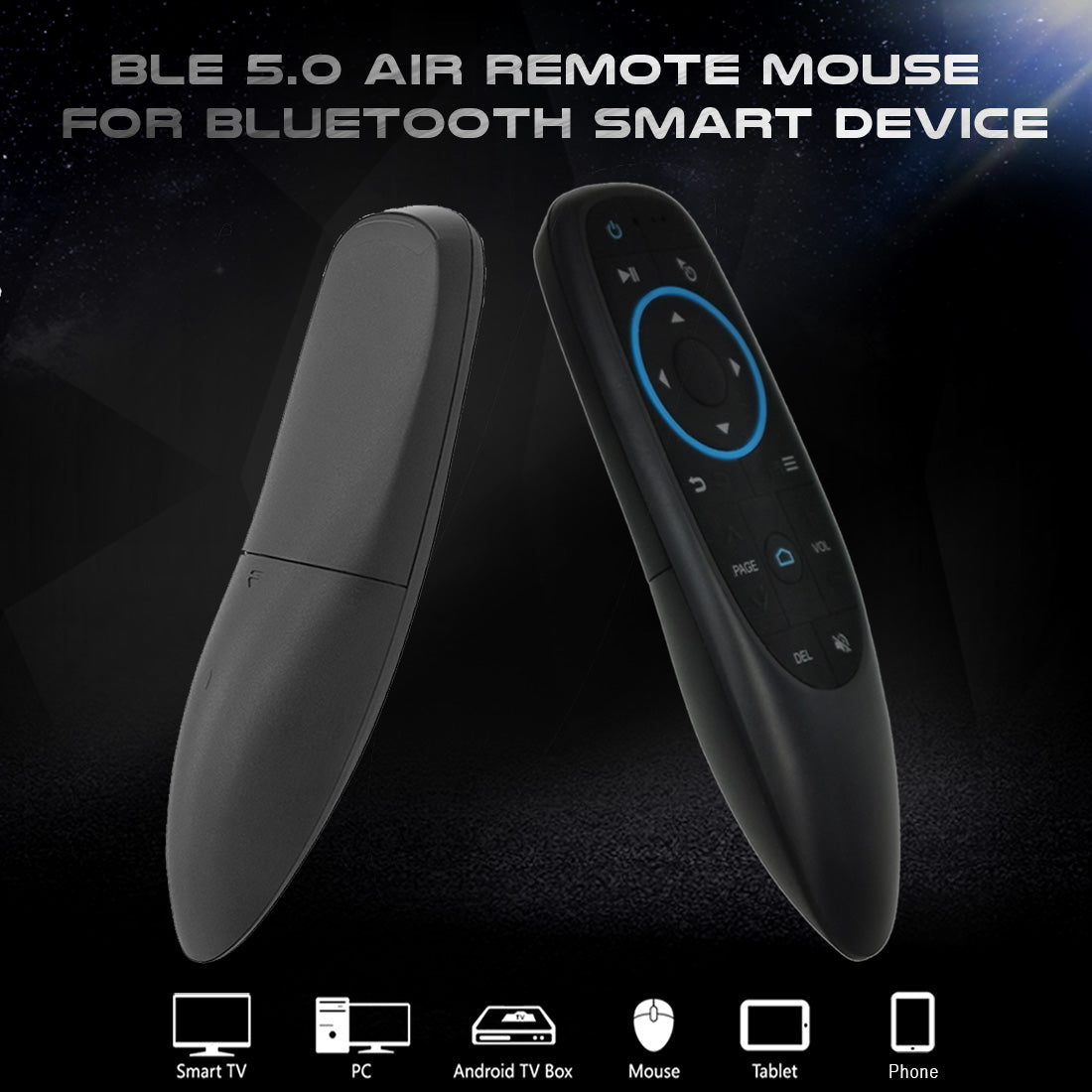 G10BT BT5.0 Air Mouse Remote Control, Six-Axis Gyroscope Sensing IR Learning Remote, Universal Wireless Controller for Smart TV, PC, Set Top Box