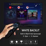 G10S PRO 2.4G Wireless Air Mouse, Backlit Mini Keyboard with Six-Axis Gyroscope, Universal Remote Control with Voice Search