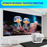HY450max Smart Android Projector, 2GB RAM Portable Video Projector, Home Theater & Outdoor Movie Projector for Business and Indoor‑Outdoor Entertainment