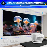 1080P HD Projector, 800 ANSI Lumens, HY450MAX-GTV with Built-in Google TV Dongle, 10W HiFi Speaker, WiFi Wireless Home Theater Projector