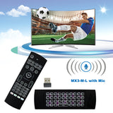 MX3 Mini Keyboard Backlight Fly Remote Mouse,Android TV Remote Control,IR Learning Mini Wireless Keyboard for Android TV Box.HTPC.IPTV,Networked Set-top Box,Mini PC (Battery not Included)