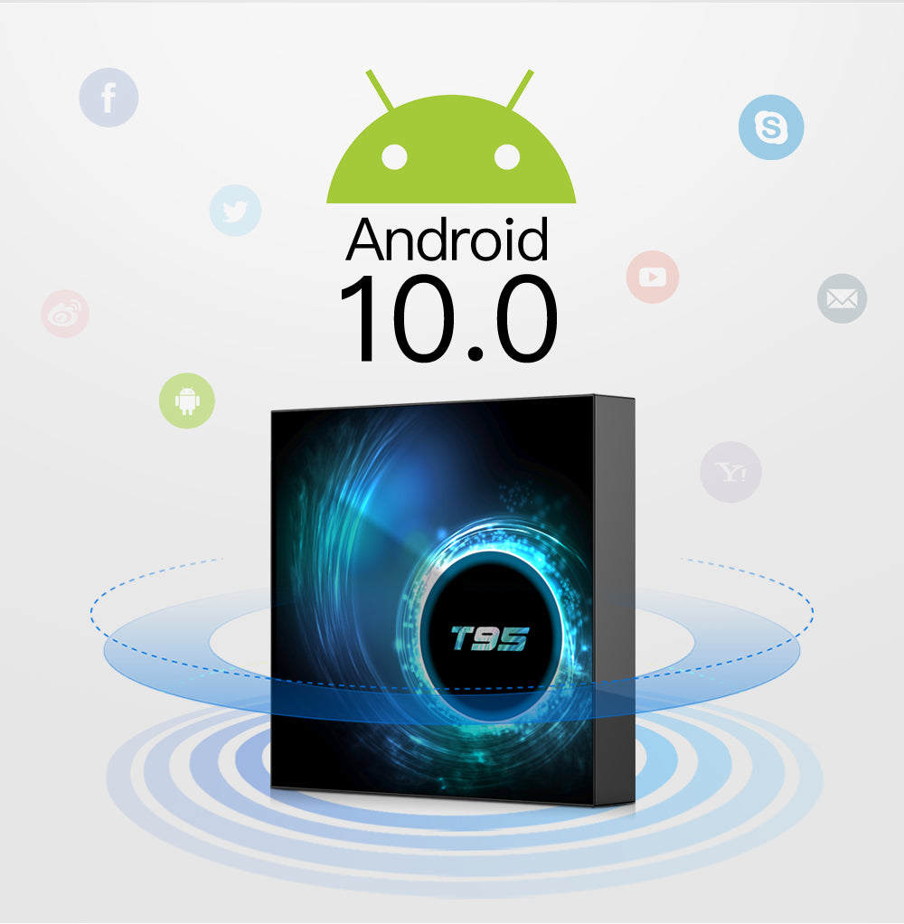T95 Smart Android 10 TV Box, Allwinner H616 Quad‑Core, 4GB RAM 32GB/64GB ROM, 4K 6K Ultra‑HD IPTV Streaming Set‑Top‑Box