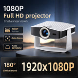Android 14 Projector, 1080P Full HD Portable LCD Projector, Dual Band WiFi Bluetooth Home Theater Projector for Home Cinema Outdoor Movie