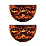 Halloween Flags Outdoor Bunting Fan Flag Happy Halloween Bunting Flag Ghost Pumpkin Half Fan Banner Decoration for Holiday Indoor Outdoor Yard Decoration, (2Pcs) 1.5 x 3 ft