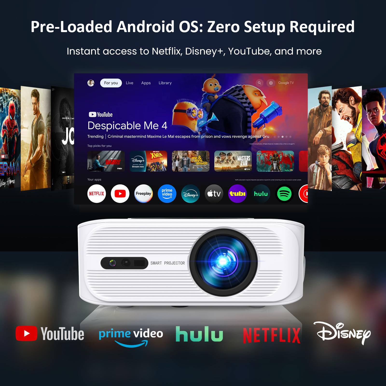 YT800 Android Touch Version Mini Projctor Native 1080P HD