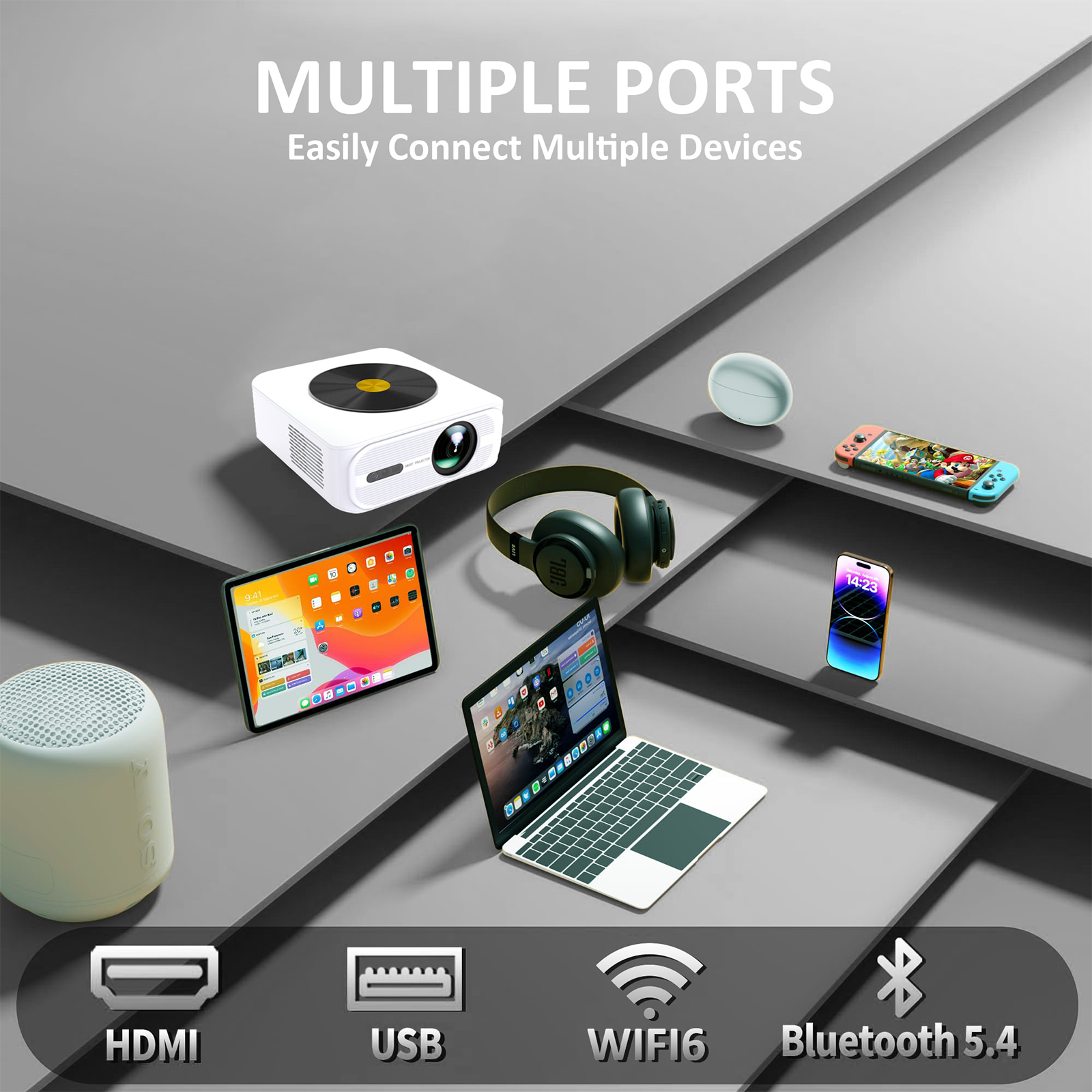 YT800 Android Touch Version Mini Projctor Native 1080P HD