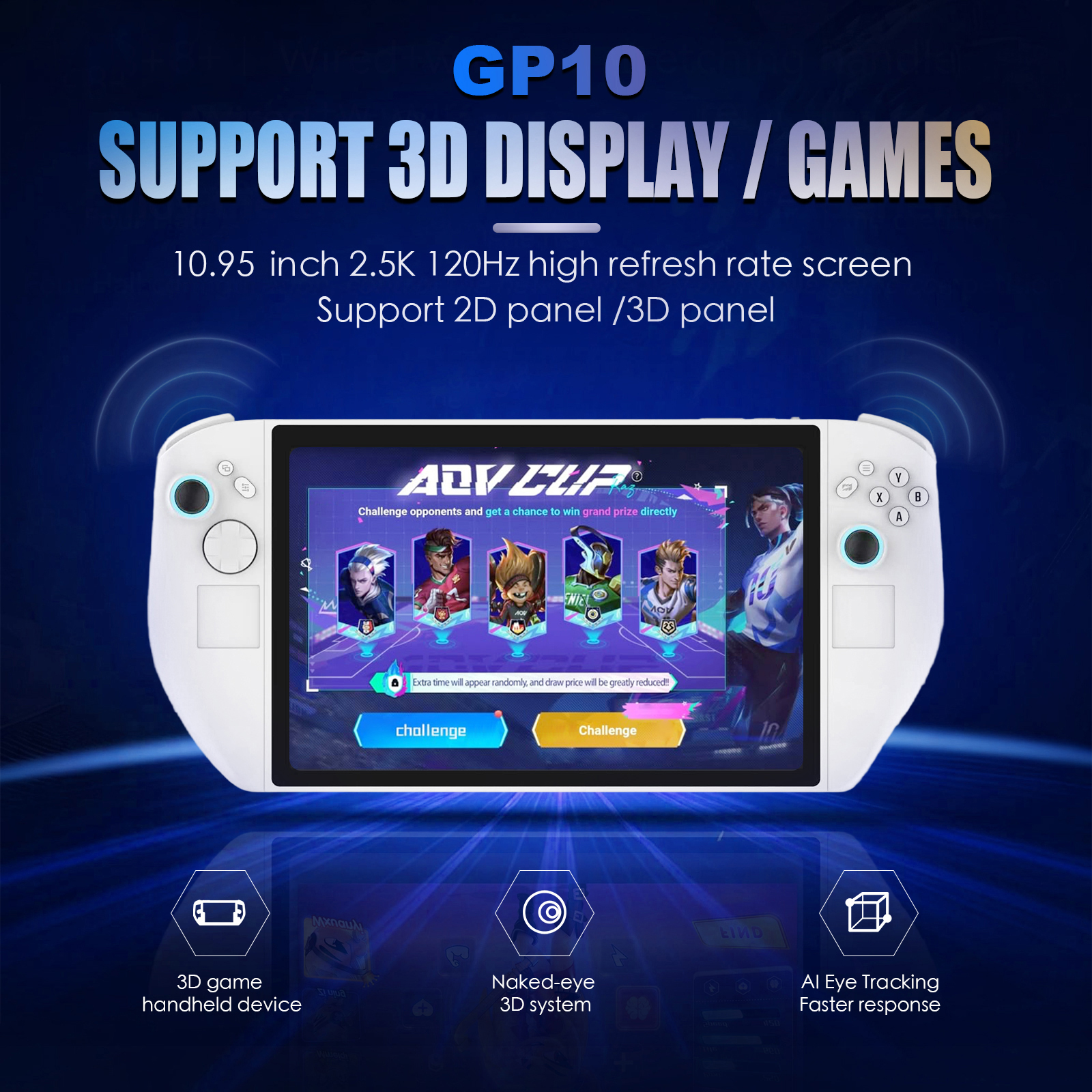 Dominate the Game: Experience the Future Now with the World’s FIRST & ONLY 3D Gaming Handheld – Naked Eye 3D (No Glasses!), AI Eye Tracking & Blazing-Fast 120Hz 10.95-Inch Powerhouse
